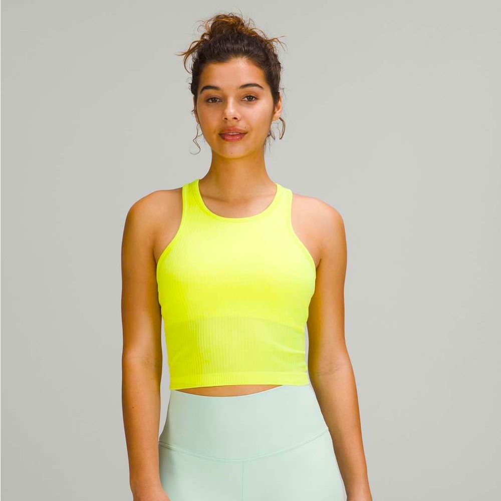 NWT Sz 6 Lululemon Ebb to Street Tank - Electric Lemon
